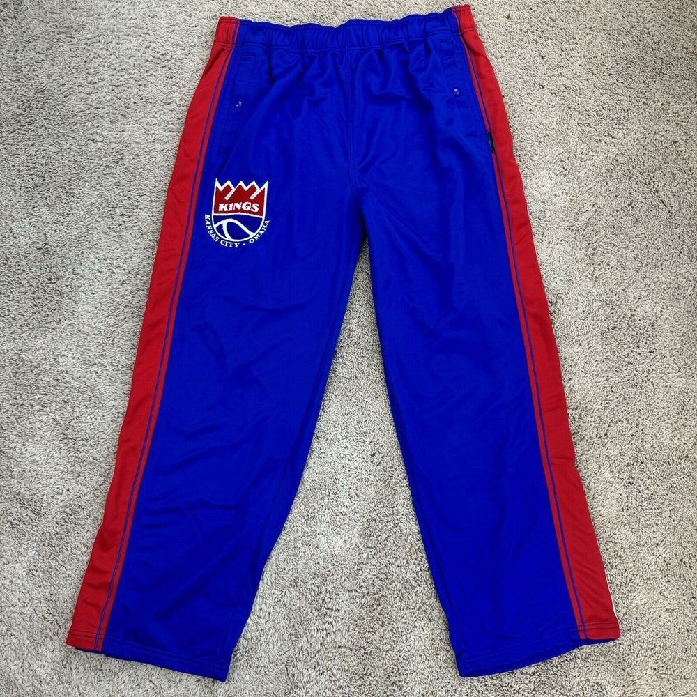 Vtg Kansas City Omaha Kings Warmup Pants Mens 3XL Reebok HWC Drawstring ABA NOS*